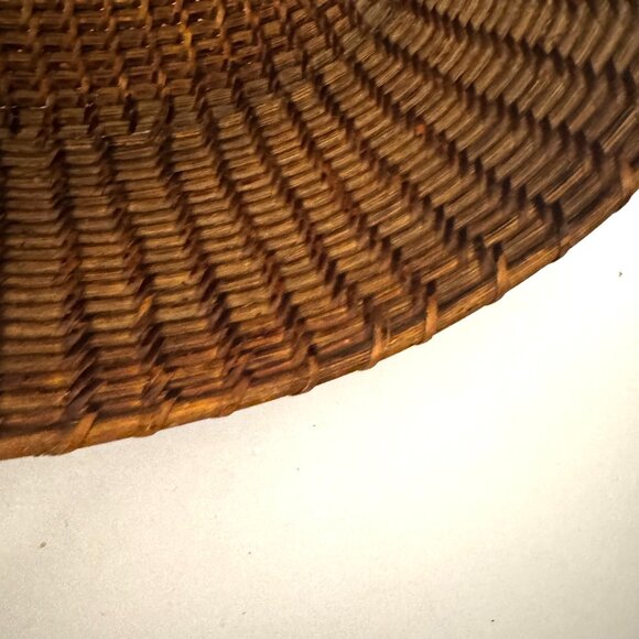 Oblong 13" Oval Basket Brown Home Organization Vtg Boho Farmhouse Decor - Picture 9 of 14